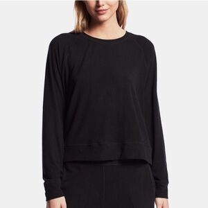 James Perse Micro Sueded Sweat Top Black Size 2